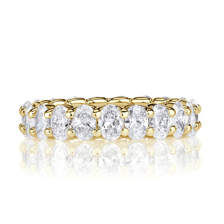 3.00ct Oval Cut Lab Diamond Eternity Band in 18K Yellow Gold