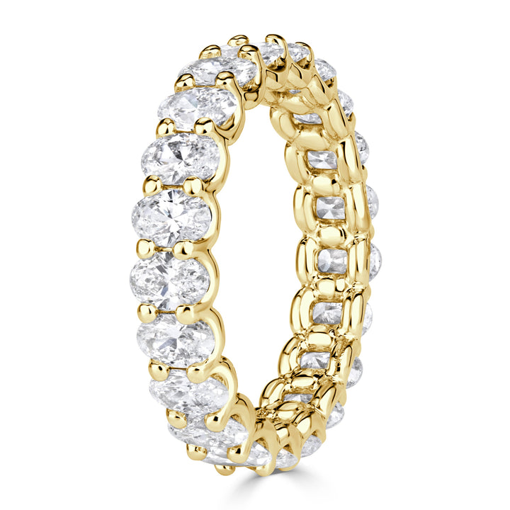 3.00ct Oval Cut Lab Diamond Eternity Band in 18K Yellow Gold