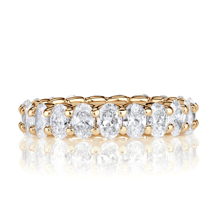 3.00ct Oval Cut Lab Diamond Eternity Band in 18K Champagne Yellow Gold