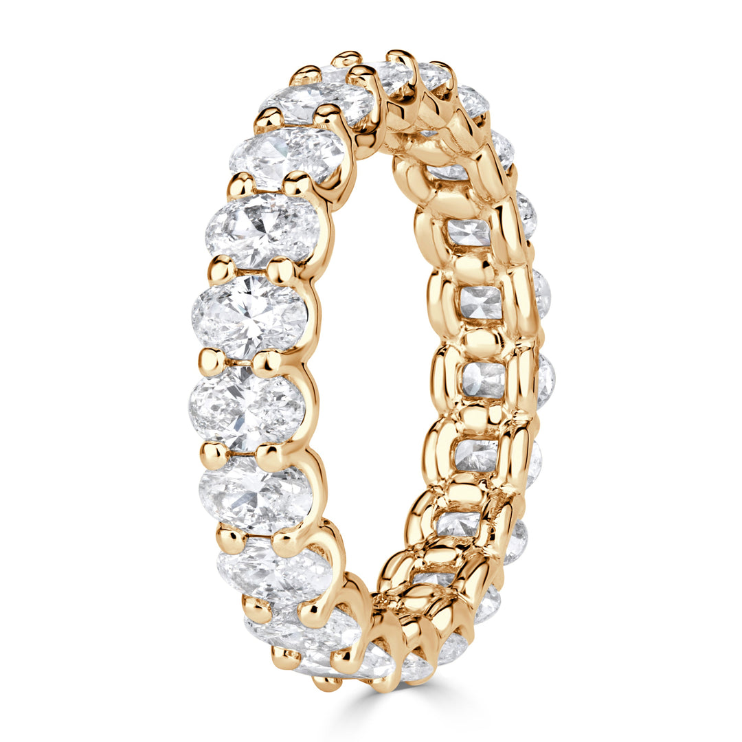 3.00ct Oval Cut Lab Diamond Eternity Band in 18K Champagne Yellow Gold