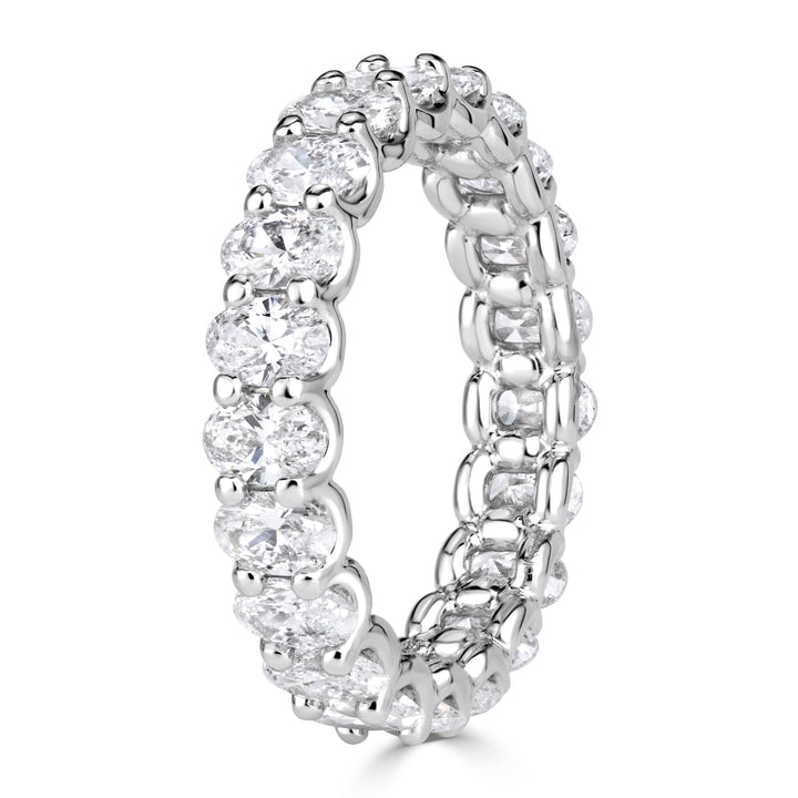 3.00ct Oval Cut Lab Diamond Eternity Band in 18K White Gold