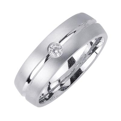 7mm Mens White Gold Lab Diamond Wedding Bands