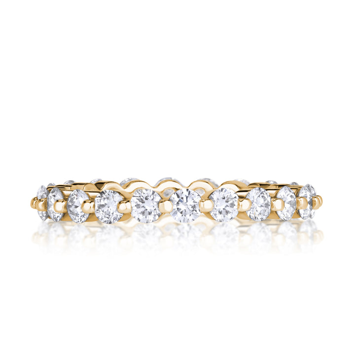 1.40ct Round Brilliant Cut Lab Diamond Eternity Band in 18k Champagne Yellow Gold