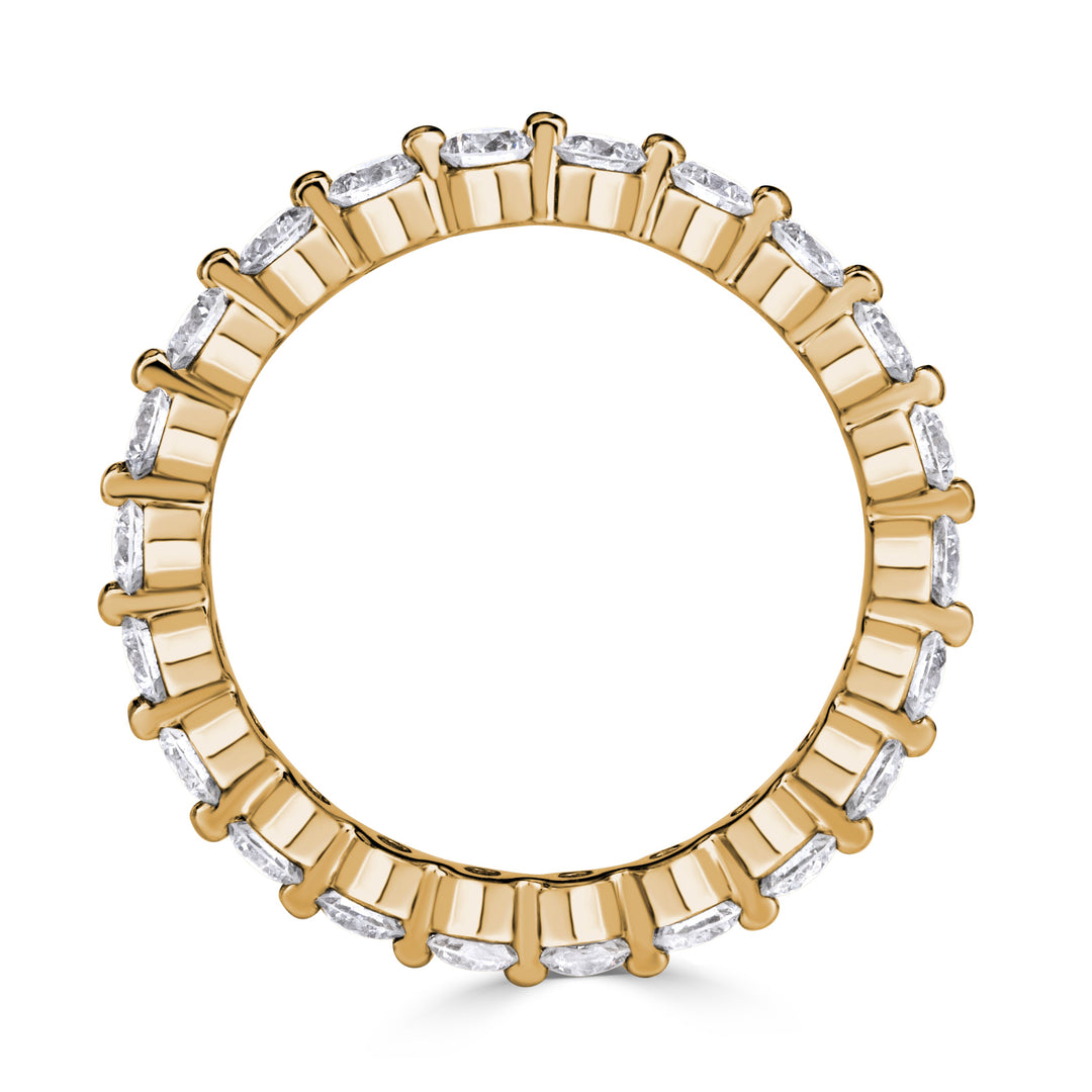 1.40ct Round Brilliant Cut Lab Diamond Eternity Band in 18k Champagne Yellow Gold