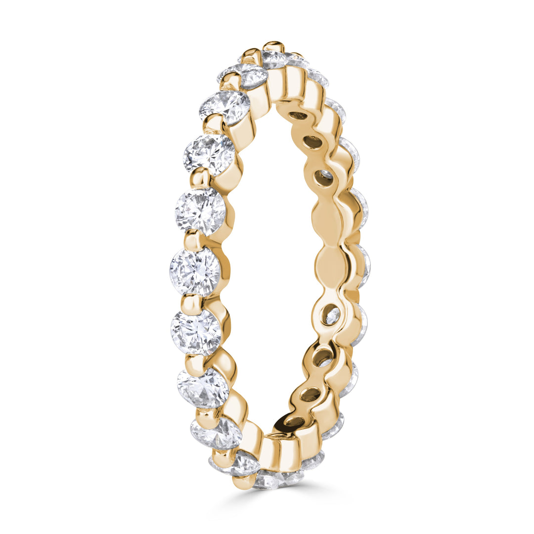 1.40ct Round Brilliant Cut Lab Diamond Eternity Band in 18k Champagne Yellow Gold