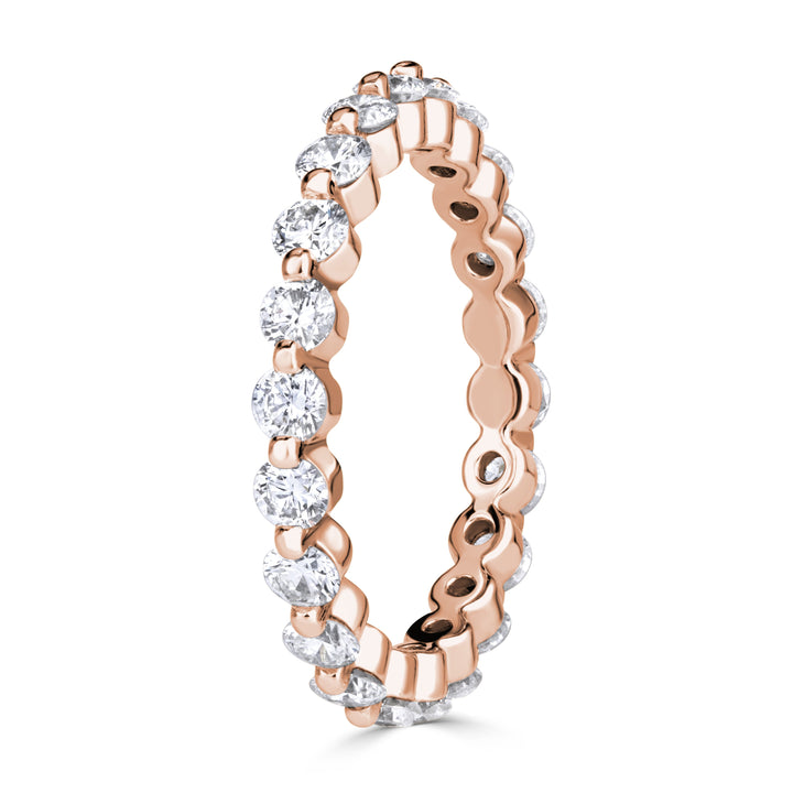 1.40ct Round Brilliant Cut Lab Diamond Eternity Band in 18k Rose Gold